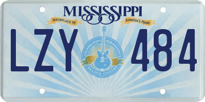 MS license plate LZY484