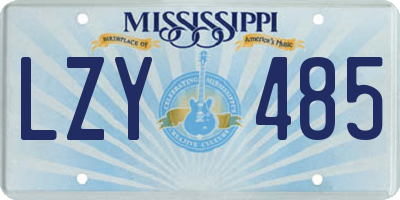 MS license plate LZY485