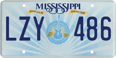 MS license plate LZY486