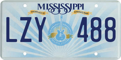 MS license plate LZY488