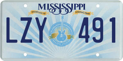 MS license plate LZY491