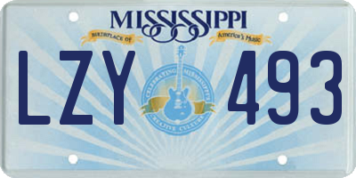 MS license plate LZY493
