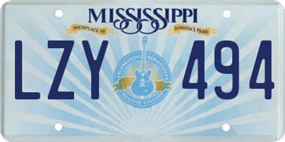 MS license plate LZY494