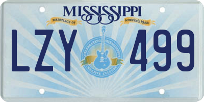 MS license plate LZY499