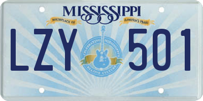 MS license plate LZY501