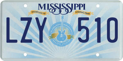 MS license plate LZY510