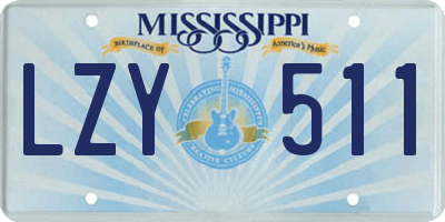 MS license plate LZY511