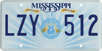MS license plate LZY512