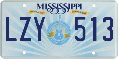 MS license plate LZY513
