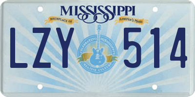 MS license plate LZY514