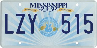 MS license plate LZY515