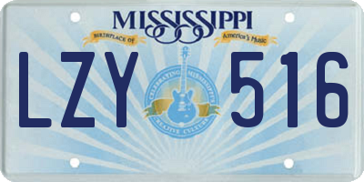 MS license plate LZY516