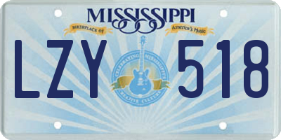 MS license plate LZY518