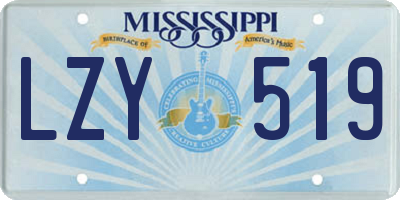 MS license plate LZY519