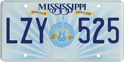 MS license plate LZY525