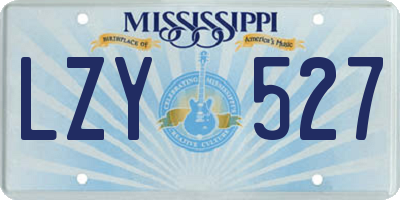 MS license plate LZY527
