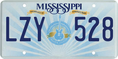 MS license plate LZY528