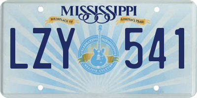 MS license plate LZY541