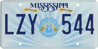 MS license plate LZY544