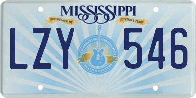 MS license plate LZY546