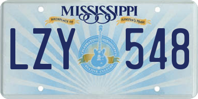 MS license plate LZY548