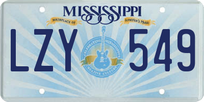 MS license plate LZY549