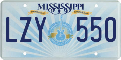 MS license plate LZY550