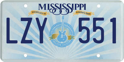 MS license plate LZY551