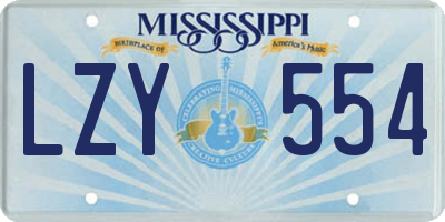 MS license plate LZY554