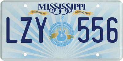 MS license plate LZY556