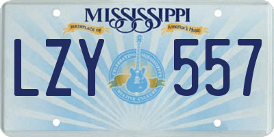 MS license plate LZY557