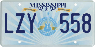 MS license plate LZY558