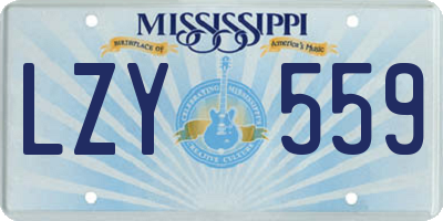 MS license plate LZY559