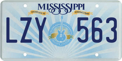 MS license plate LZY563