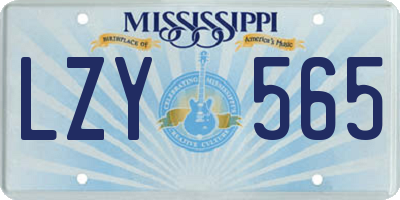 MS license plate LZY565
