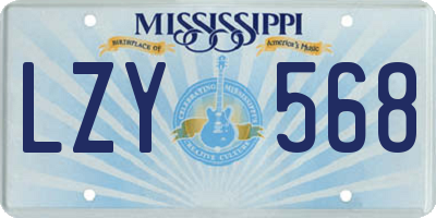 MS license plate LZY568