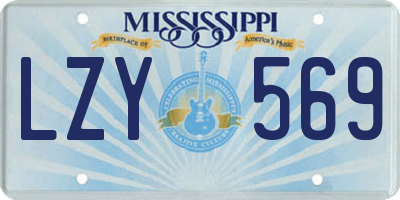 MS license plate LZY569