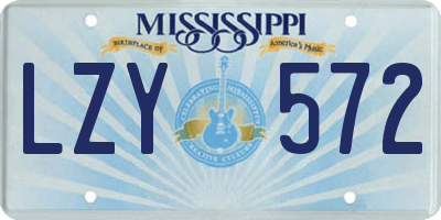 MS license plate LZY572