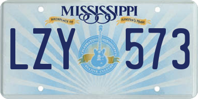 MS license plate LZY573