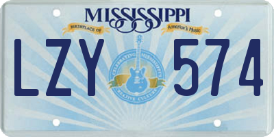 MS license plate LZY574