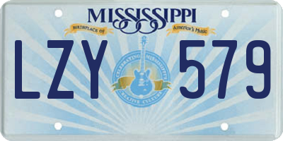 MS license plate LZY579