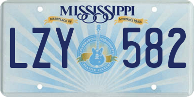 MS license plate LZY582