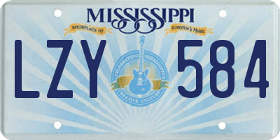 MS license plate LZY584