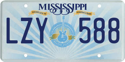 MS license plate LZY588