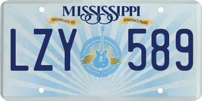 MS license plate LZY589