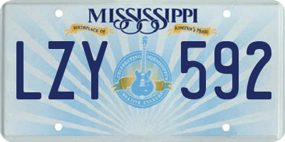 MS license plate LZY592