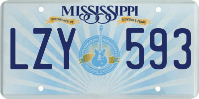 MS license plate LZY593