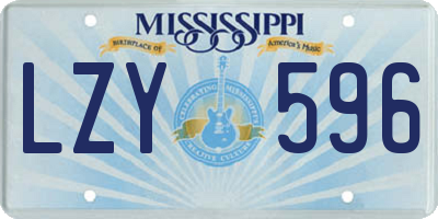 MS license plate LZY596