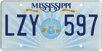 MS license plate LZY597