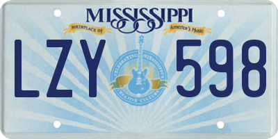 MS license plate LZY598